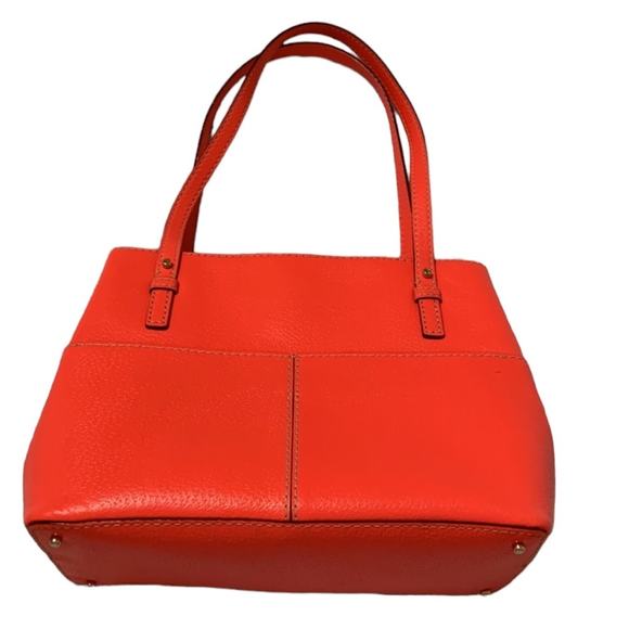 Kate Spade Coral Orange Leather Handbag Purse - Picture 12 of 13